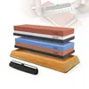 3in1 Professional Sharpening stones Knife sharpener Double-side Whetstone Grinder stone Watster stone Bamboo base Angle guide 240415