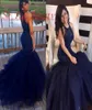 Royal Blue Black Afrikaanse prom -jurk met gezwollen zeemeermin rok Girls Formele Pageant avondfeestjurk op maat gemaakt plus siz7292098