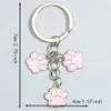 Keychains Lanyards Cute Enamel Cat Dog Paw Keychain Kawaii Animal Footprint Key Chains For Women Men Handbag Accessorie DIY Jewelry Souvenir Gifts