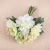 Fleurs décoratives 1pc Silk Artificiel Berry Dahlia Flower White Wedding Supplies Bride Bouquet Fake Party DIY DÉCORATIO ACCESSOIRES