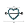 Love Heart Nipple Piercing Stainless Steel 1PC Crystal Sexy Ring Nails Barbell Body Pierced Jewelry Chest Decor Party Y240407