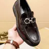 Designer horseport loafers feragamo buckle leather mens casual shoes thick soled youth business top layer cowhide dress glossy shoe