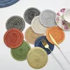 Tafelmatten 6 stks ronde tablemats geweven ramie anti slip placemats huishoudelijk tafelwerk kussentjes keuken drink cups coof coasters decor accessoires