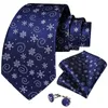 Bow -slipsar 2024 Mäns julhalsling Set Black Blue Red Smowflake Santa Claus Print Silk for Men Gift Party Accessories Wholesale