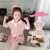 Одежда Summer Summer Girls Clothing Sets Proom Tops+Shorts Baby Girl Steept Set Set для девочек-одежды для малышей 2pcs Детская одежда костюмы 2-7 лет Y240415