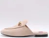 Women Designer Princetown tofflor varumärke mulor loafers metall kedja casual sko spets sammet toffel äkta läder bekväm w14d#