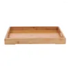 Plateaux de thé rectangle bambou en bois servant plateau de plats de nourriture pour le dîner pour les collations de fête de café