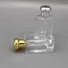 Storage Bottles 50ML Gold Round Cap High-end Perfume Bottle Portable Refill Exquisite Cosmetic Spray Glass Makeup