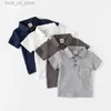 Polos Summer Baby Boys T-shirt Polo shirts met korte mouwen voor jongenskinderen Solid Color T-shirt Baby Top Boy kleding Korea Stijl Kleding 1-7T T240415