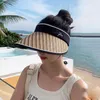 Chapéus de aba larga Sun Visor Anti-Ultraviolet para Mulheres Letra Proteção de Meninas Capéu de Top Cap Voito Verão Protetor solar