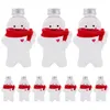Garrafas de armazenamento 10 conjuntos adoráveis Christmas Gingerbread Man Water reutilizável suco de plástico com lenços