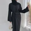 Vêtements ethniques Eid 2 pièces sous Abaya Robe avec jupe avant enveloppante Set Arabe Nida Inner Long Robes pour femmes musulmanes Dubaï Islamique