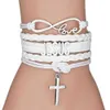 Altri braccialetti multistrato Jesus Loves Loves Letter in pelle Multilayer Wrap Braccialetti in pelle cristiana per uomini Donne classiche gioielli240415