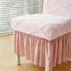 Chair Covers Milk Velvet Dining Elastic Stretch Slipcover With Skirt High Chairs Protector For Party Room