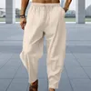 Pantalon de pantalon masculin à rayures pantalons de la jambe large avec la taille élastique entre entrejambe pour les sports Soft respirant ajustement en vrac