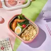 Bento boîtes Portable en acier inoxydable Boîte à lunch Leakproof Kawaii Cartoon Bento Box Microwave Food Container For Children Children Picnic School L49