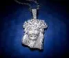 Jezus kawałek wisior męski biżuteria Hip Hop Luksusowy projektant Bling Diamond Iced Out Wisant Cuban Link Chain Rapper Gold Silver Men AC9864405