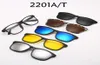 Clip de lunettes de soleil magnétique Lens Merring sur verres hommes Cadre de myopie optique polarisée avec sac en cuir7400073