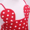 Dress Summer Children's Red Polka Dot Gauze Skirt Slip Dress Girls' Fashionable Dance Dress Headband Suit