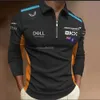 Nuovo designer F1 Formula 1 Racing McLaren 81 TLQ a manica lunga Polo maschile Shirt a maniche lunghe Sport da esterno Polos con cerniera traspirante Top 55