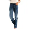 Jeans pour femmes grande taille décontractée vintage étirement étiré denim polyvalent pantalon long fashion haute taille mince skinny évasé