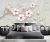 Wallpapers Custom European Pink Flower Po Wallpaper for Wall Decorations Living Room TV Achtergrond 3D Muurschildering