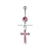 Navel Bell -knop klinkt YYJFF D0016 Kruisbuikring Mix kleuren Drop levering sieraden Body Dhiut