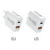 18W Fast USB Charger PD Snabbladdning Adapter Typ C Plug -laddning för iPhone 12 Mini 11 Pro Max Samsung S21 Ultra Huawei Xiaomi LG7926834