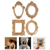 Frames 4 Pcs Decorative Ornaments Small Po Frame Baroque Picture Resin For Display Vintage