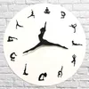 Zegary ścienne zabawne joga postawa zegarowa salon sypialnia dekoracja domowa horolog nowoczesny design cichy wystrój wiszący zegarek