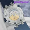 Cauvre AP Wrist Watch Royal Oak Series offshore 15710ST WHITE CABLE 1/4 BLUE PRÉCISION ACTE