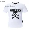 Philipe Plein T Shirt Mens Designer Tshirts Skull Man Thirts الكلاسيكية عالية الجودة الهيب هوب 032 297