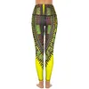 Pantaloni attivi leggings di dashiki gialli con tasche design africano design yoga push up gambe gocciola