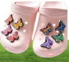 Accessori per scarpe in PVC originali da 100 pezzi/lotto decorazione per scarpe farfalla fai -da -te jibz per braccialetti di ciondoli regali per bambini9733683