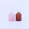 Bottiglie di stoccaggio 2 pcs bottiglia di vetro marrone rosa glassata per reagente olio essenziale pipetta da 15 ml di contagocce in stock