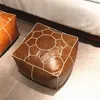 Oreiller marocain cuir Pu broder carré de pouf carré de pouf pour hassock ott-tastomadaire grand tatami non taillé