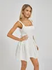 Casual Dresses Women Sexy Backless Bandage Big Bowknot A-line Dress Summer Elegant Sleeveless Pleated White Short Party For Cocktail