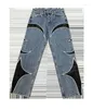 Jeans masculin 2024 Brand Thug Club Denim Zipper Slim Fit Straight Pant Cotton Pants Comfort Casual Size S-XL # U54