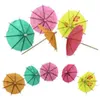 144pcs Paper Cocktail Parasols Drink Ombrellas Picks Wedding Event Event Party Forniture per festività Cocktail Garnishes Thoughters Zz ZZ