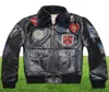 Avirex 2019 Real Fur Collar Cowskin Veste de vol Hommes Bomber Veste Men Générat en cuir Motorcycle8808349