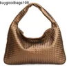 Hop Bag Bottegvenetas Handbags Large Handmade Woven Womens Dumpling Bun 2024 Autumnwinter New European and American Brand Leisure One Shoulder Handbag