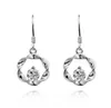 Chandelier en peluche à lustre Moissanite ou Ruby naturel Round Flower Drop Earge par bijoux 015ct2pcs Gemstone 925 Sterling Silver Fine3179657