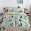 Bettwäsche-Sets Sejms Sonnenblume Einfacher Stil Home Textil Schleifenquilt Cover weich hautfreundlich übergroß