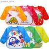 Bibs buccia panni cartone animato a maniche lunghe per bambini maniche lunghe per bambini che alimentano bavaglini tessuti burp bambini che dipingono abiti abiti roba accessori per neonati y240415y240417a6g2