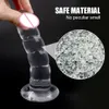 Toys sexy pour adulte pour femmes plug bout anal avec aspiration tasse à gelée douce gode cristal réaliste fausse bite
