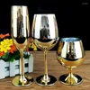 ワイングラス高品質の電気めっきゴールドガラスカップグレードクリスタルシャンパンマグカップドリンクワイングラスカップ
