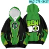 Ben10 Alien Force Hoodie Halloween Cosplay Costume meninos meninos garotos adultos de capa com capuz de manga longa adulta