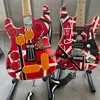 Stock Edward Eddie Van Halen Heavy Relic Red Franken Electric Guitar Black White Stripes Tremolo Bridge Slant Pick -up