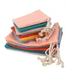 선물 랩 50pcs/lot cotton drawstring bags 파우치 화장품 웨딩 캔디 랩핑 재사용을위한 직물 보관 가방