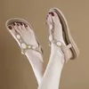 Bioder Sandal Sandal Wygodne buty plażowe płaskie rzymskie sandały buty pięty klapki dla kobiet piaski obcasy 240228